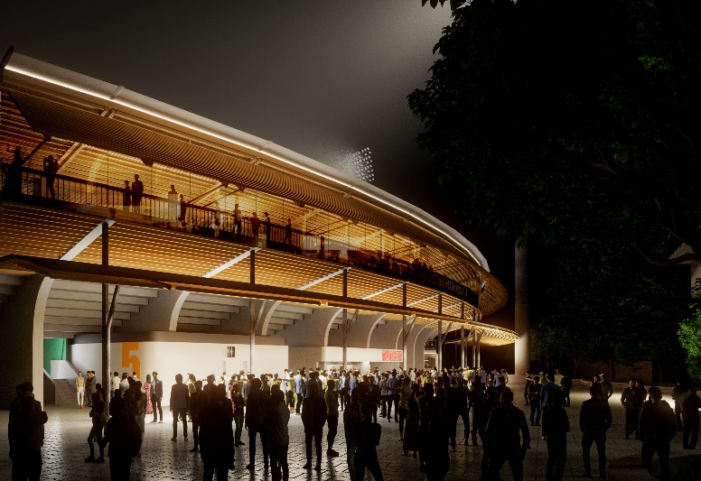 Figure 2.  Artist impression of new eastern stand and entry plaza 